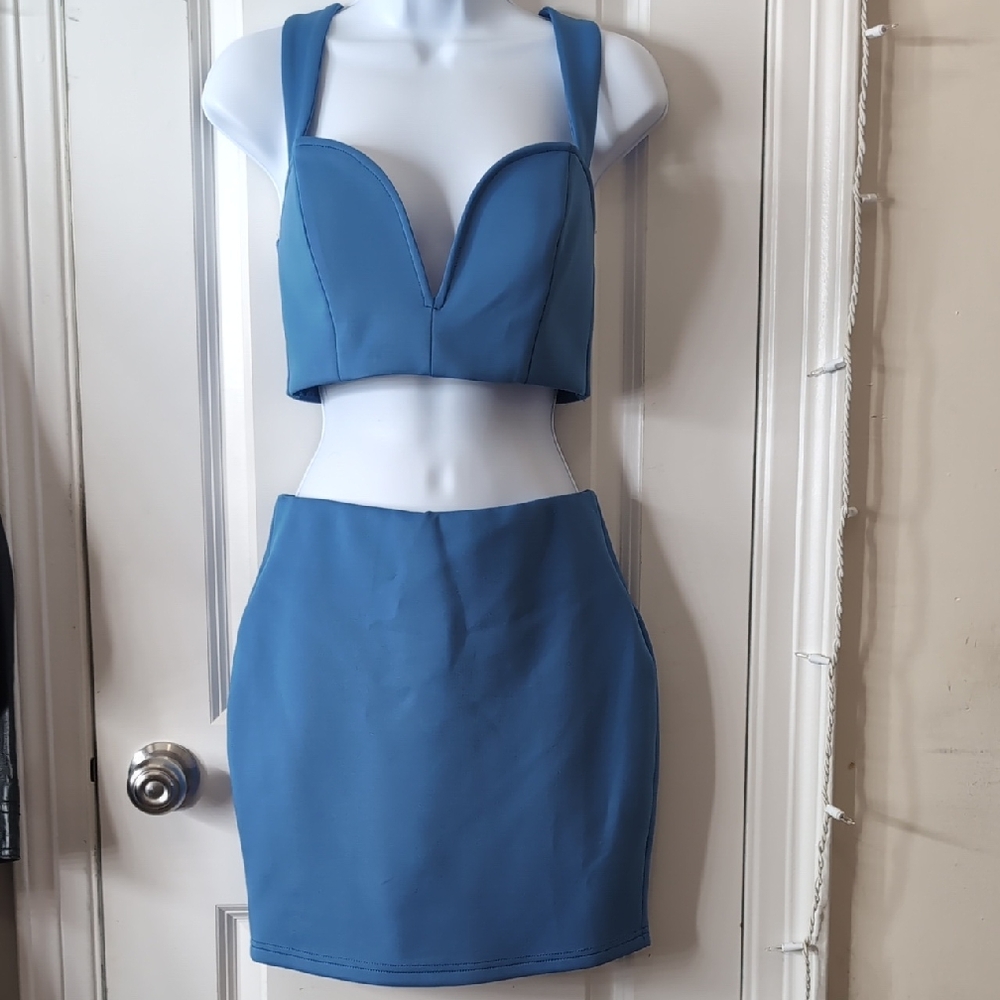 Blue Women's Skirt Set